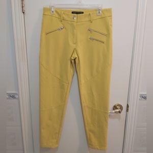 Sandra Angelozzi Yellow Pants with Decorative Zippers Size 6